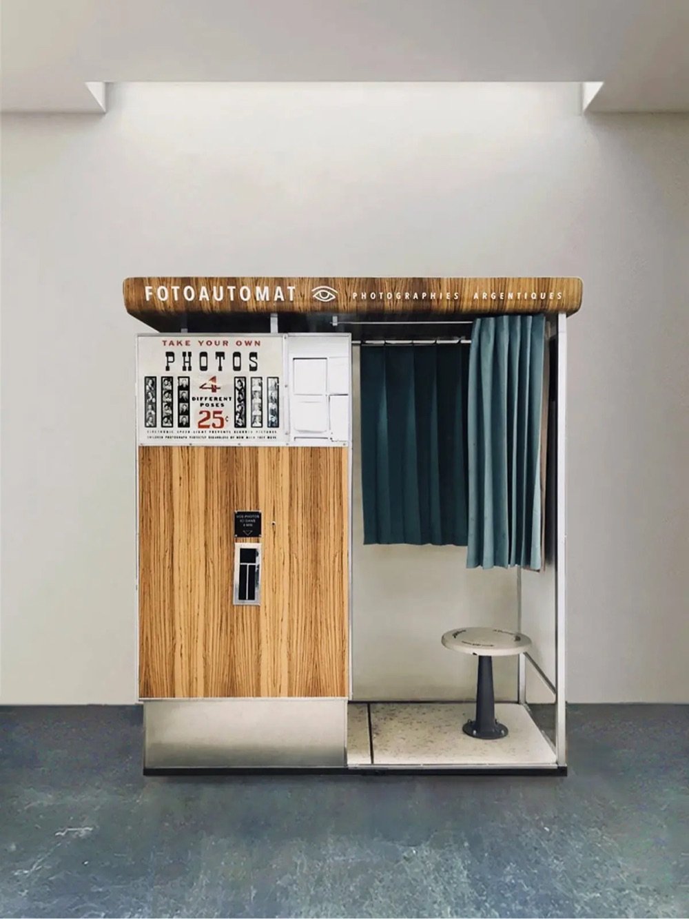 a vintage analog photo booth