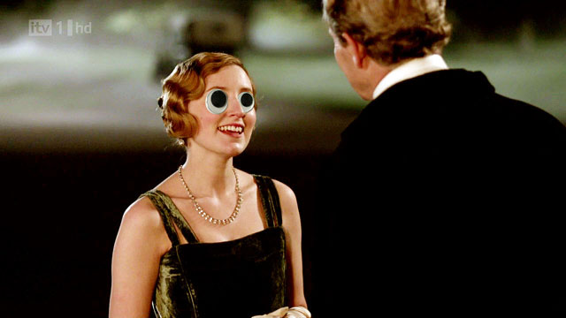 Lady Edith Crawley with googly eyes