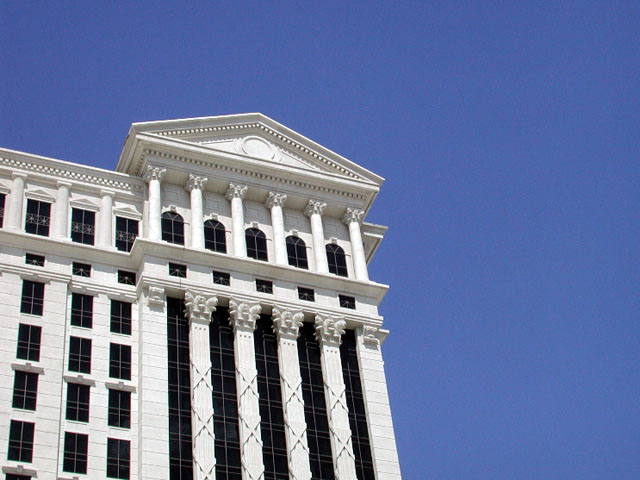 i love the look of white stone against blue sky