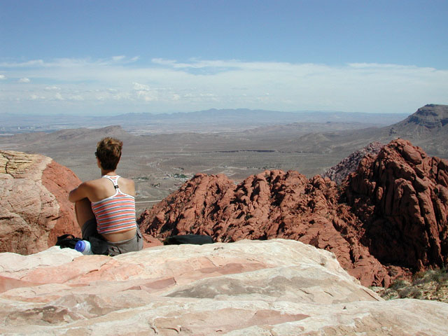 meg looking off toward vegas