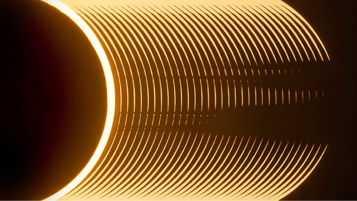 several stacked images of the Sun during an annular eclipse