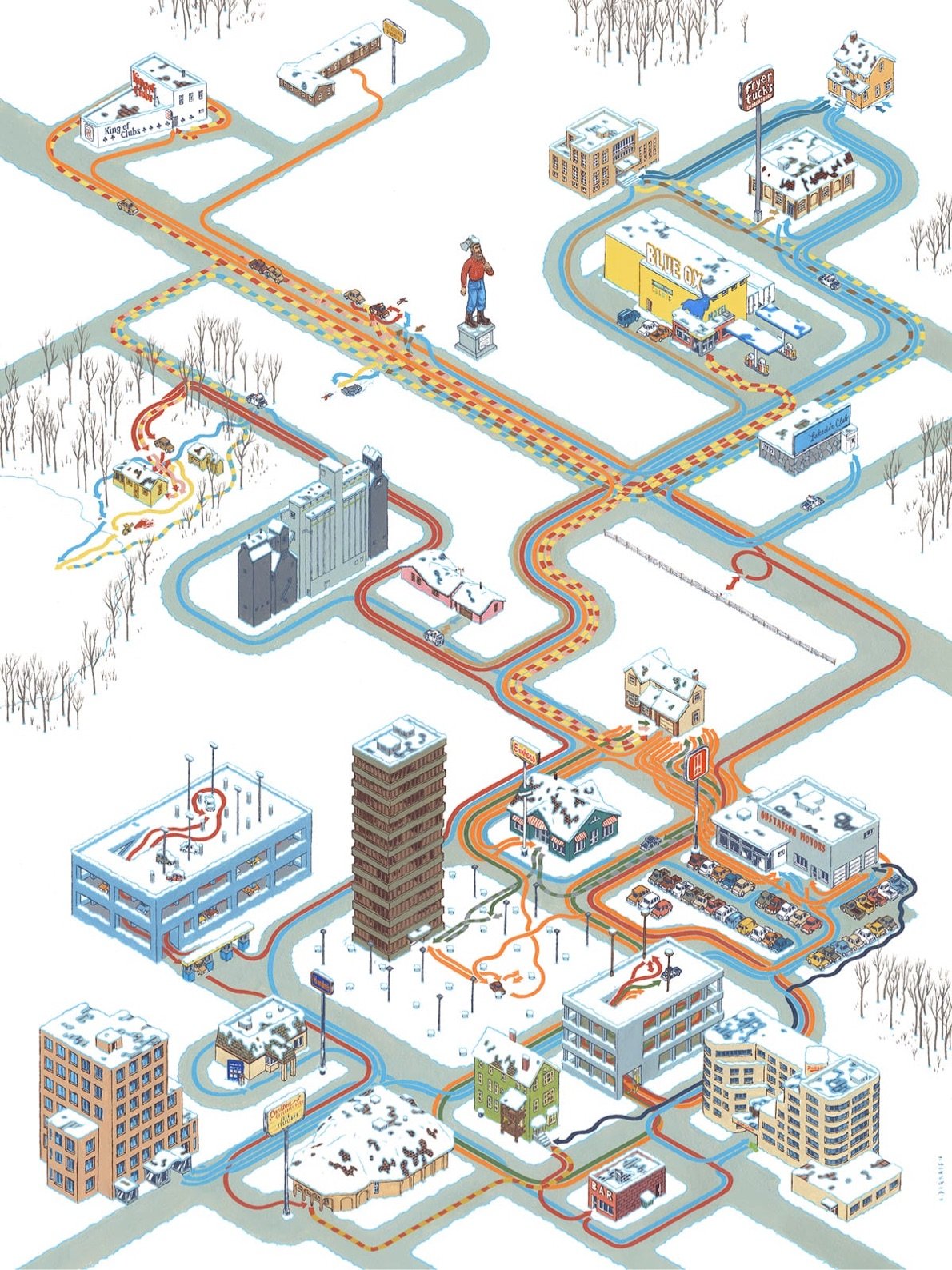 map of where the characters go in Fargo