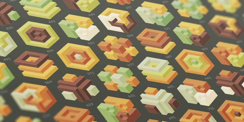 detail of a poster that visualized prime numbers as geometric shapes