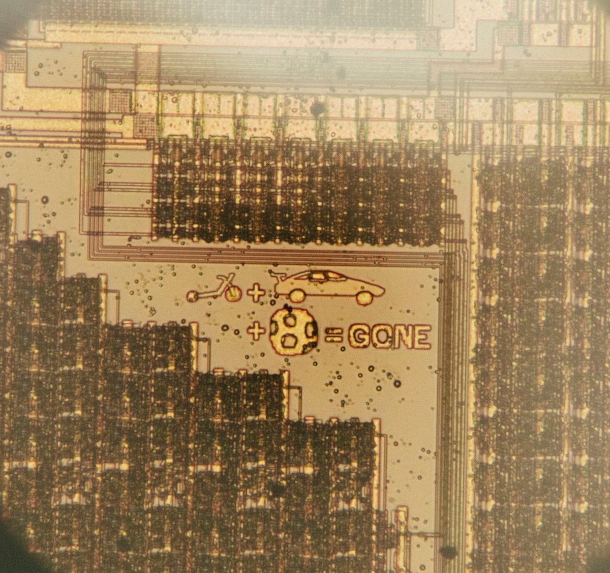 a symbolic message etched on a microchip