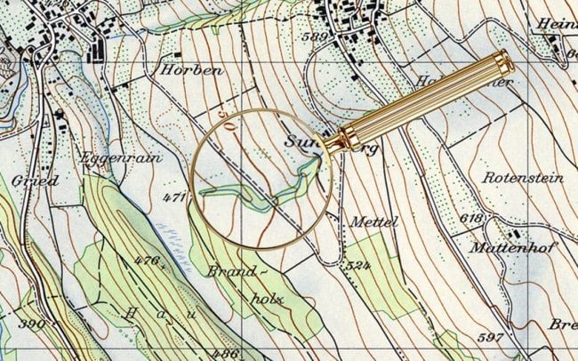 Hidden drawing in a Swiss map