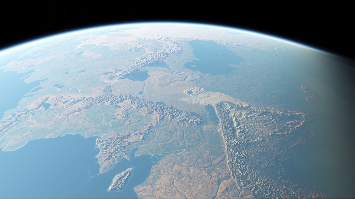 how Middle Earth would look from space