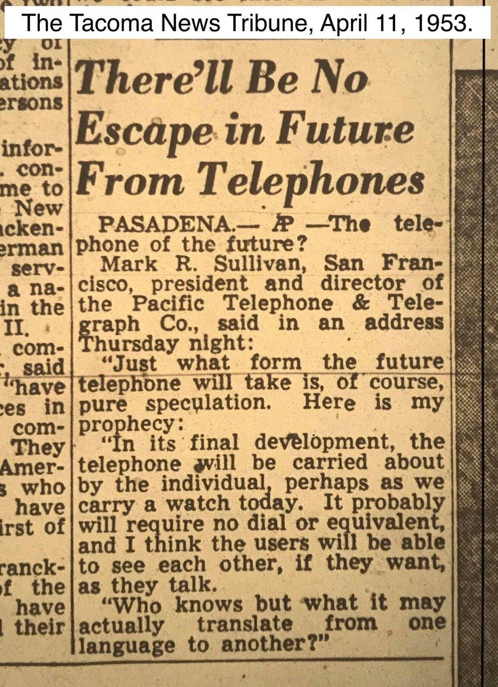 Phone 1953 Prediction