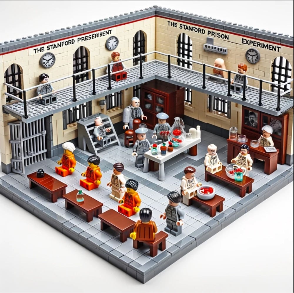 a Lego depiction of the Stanford Prison Experiment