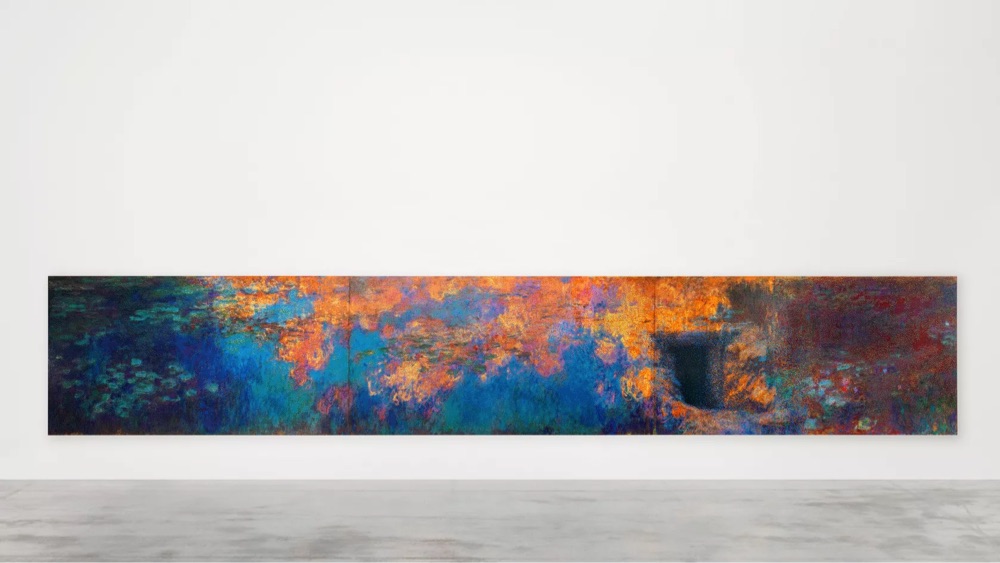 a recreation of Monet's Water Lilies in Lego by Ai Weiwei