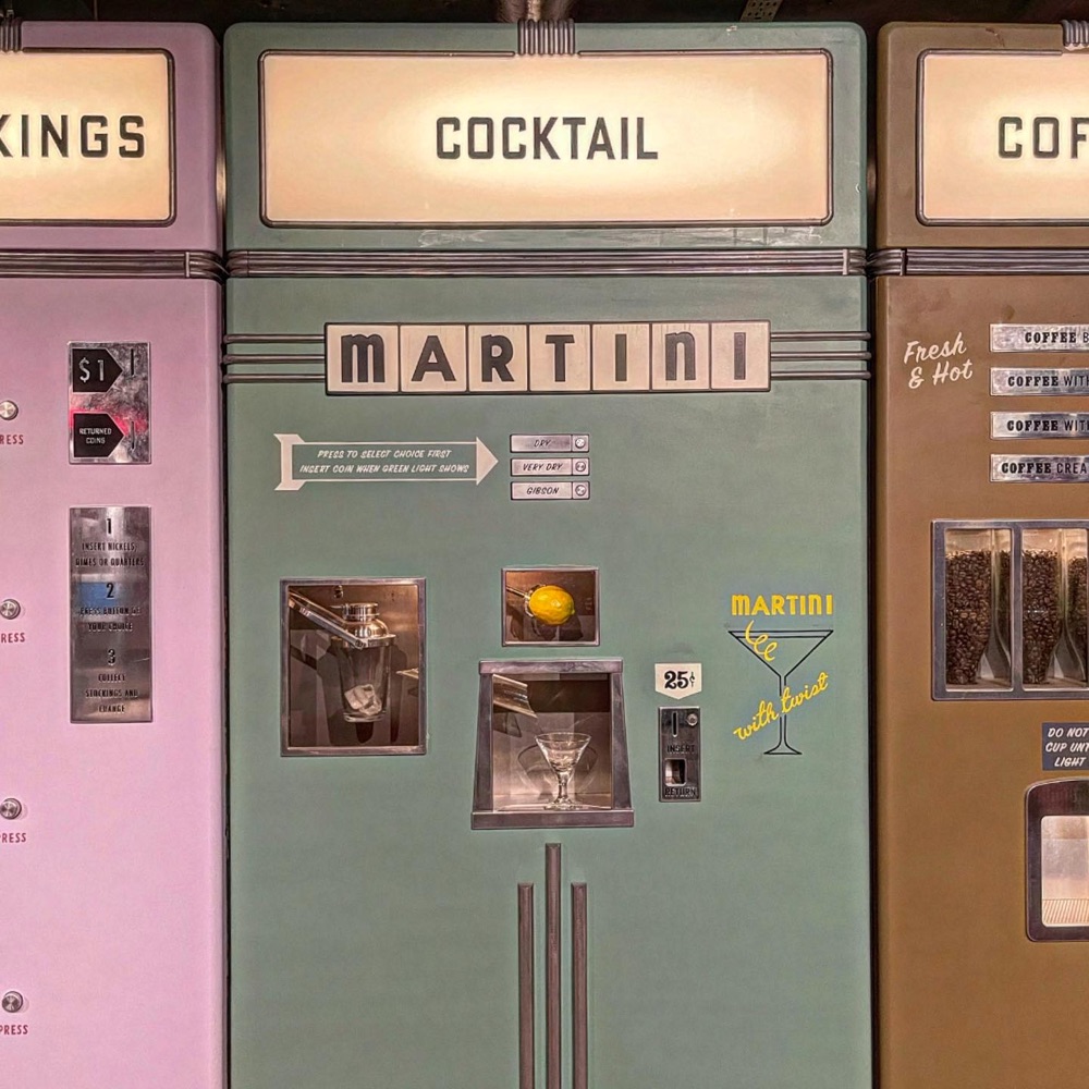 a vending machine that dispenses martinis