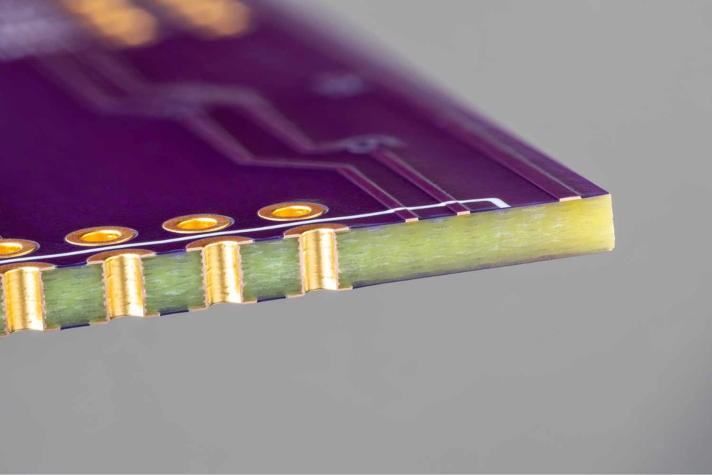 a cut-away photo of a circuit board