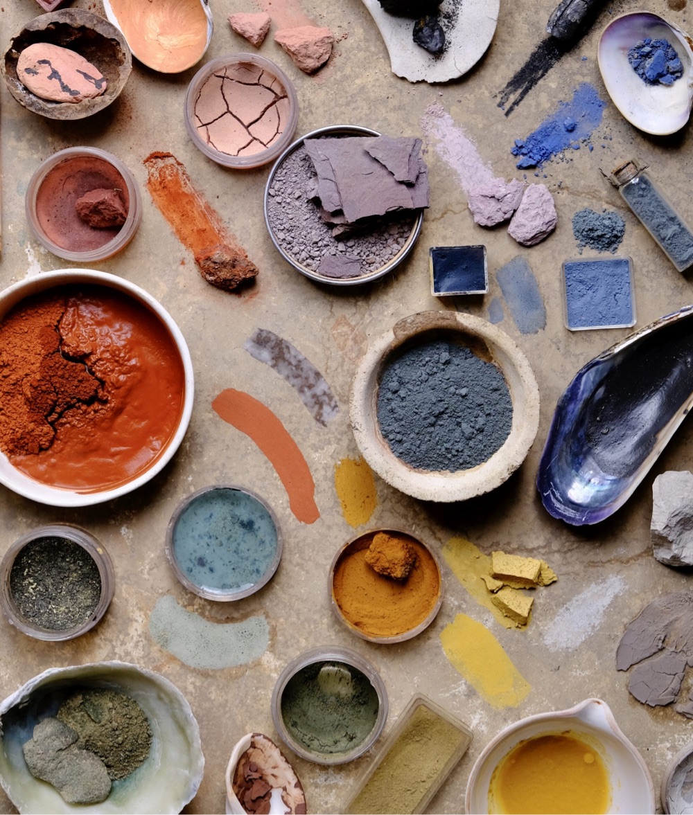 a collection of differently colored pigments