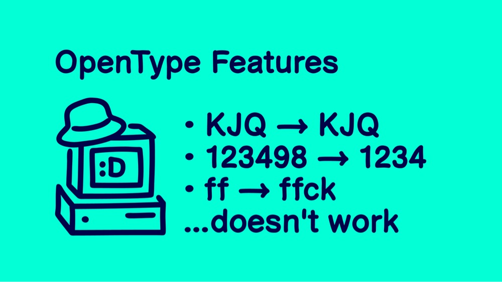 a list of some OpenType features