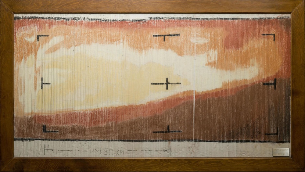 Pastel drawing of the surface of Mars