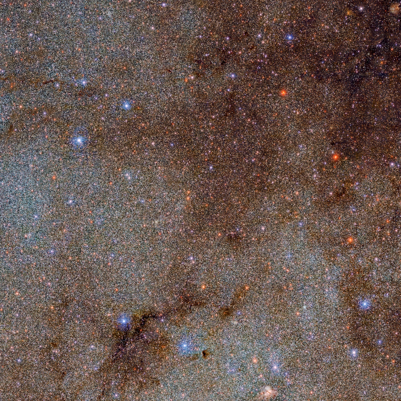 small portion of an image of part of the Milky Way with 3.32 billion individually identifiable objects