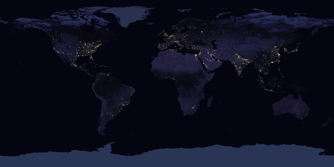 Night Map Earth 2017
