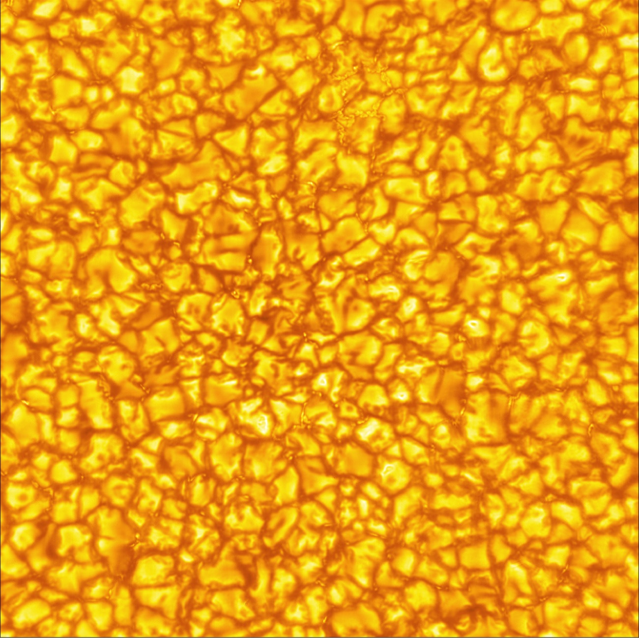closeup shot of the surface of the Sun taken with the Inouye Solar Telescope