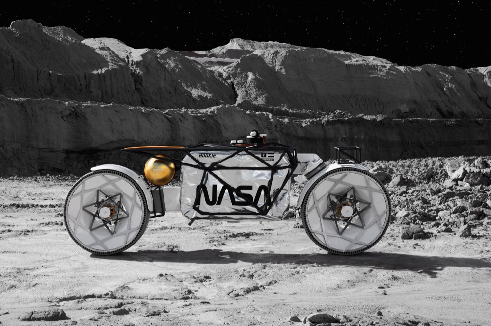 an electric motorcycle designed to drive on the Moon