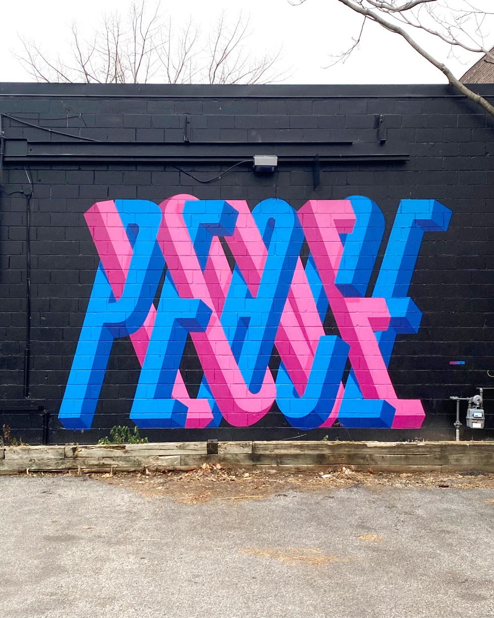 Peace + love mural