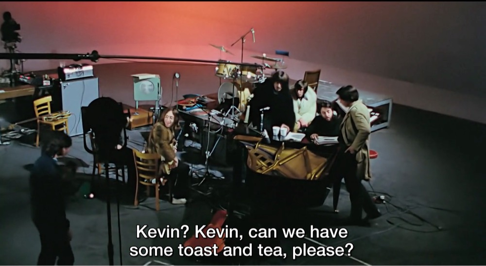 the Beatles asking for some toast and tea during a practice session