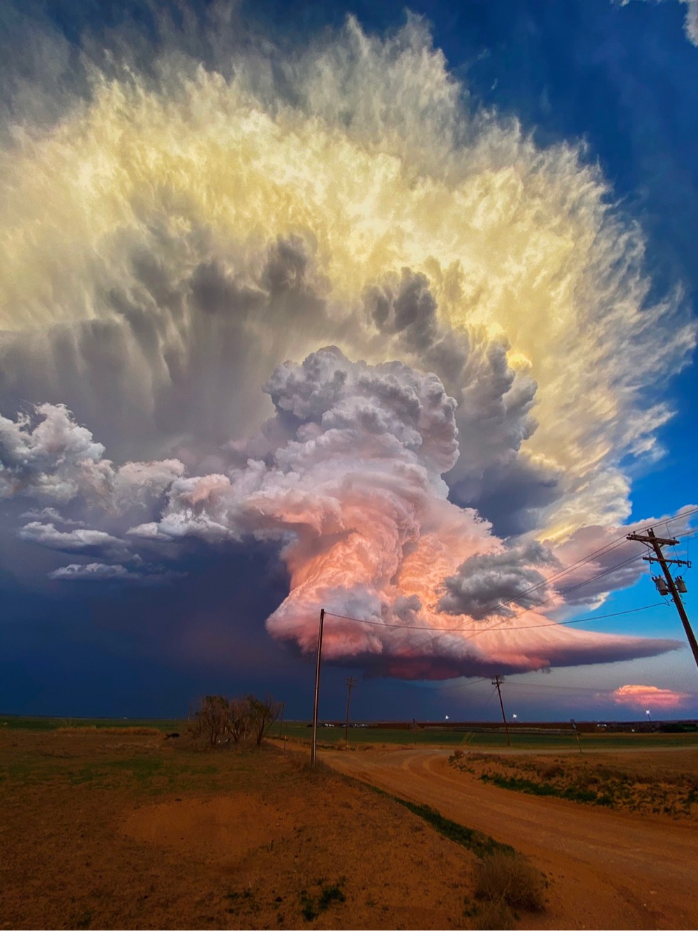 a colorful West Texas storm cloud